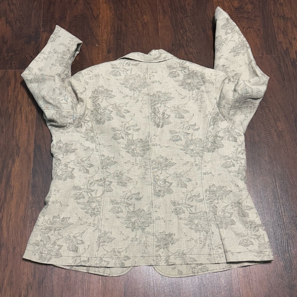 Coldwater Creek Gray one button Blazer with unique floral Pattern 2 pockets 2X - Picture 16 of 16